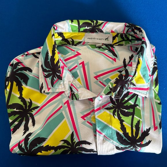 Proud Ninety Other - BE THE HOT DAD! Proud Ninety 90 golf polo shirt, XL - fly palm tree pattern.
